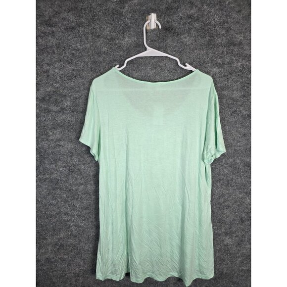Fred David Shirt Womens Large Mint Green Sunday Forever Graphic Scoop Neck Rayon - Picture 6 of 7